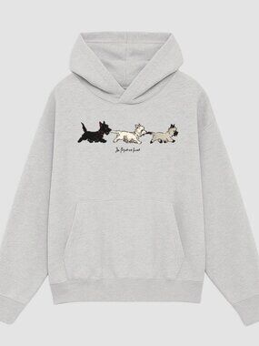 Grey In Print We Trust Puppies Hoodie Size M